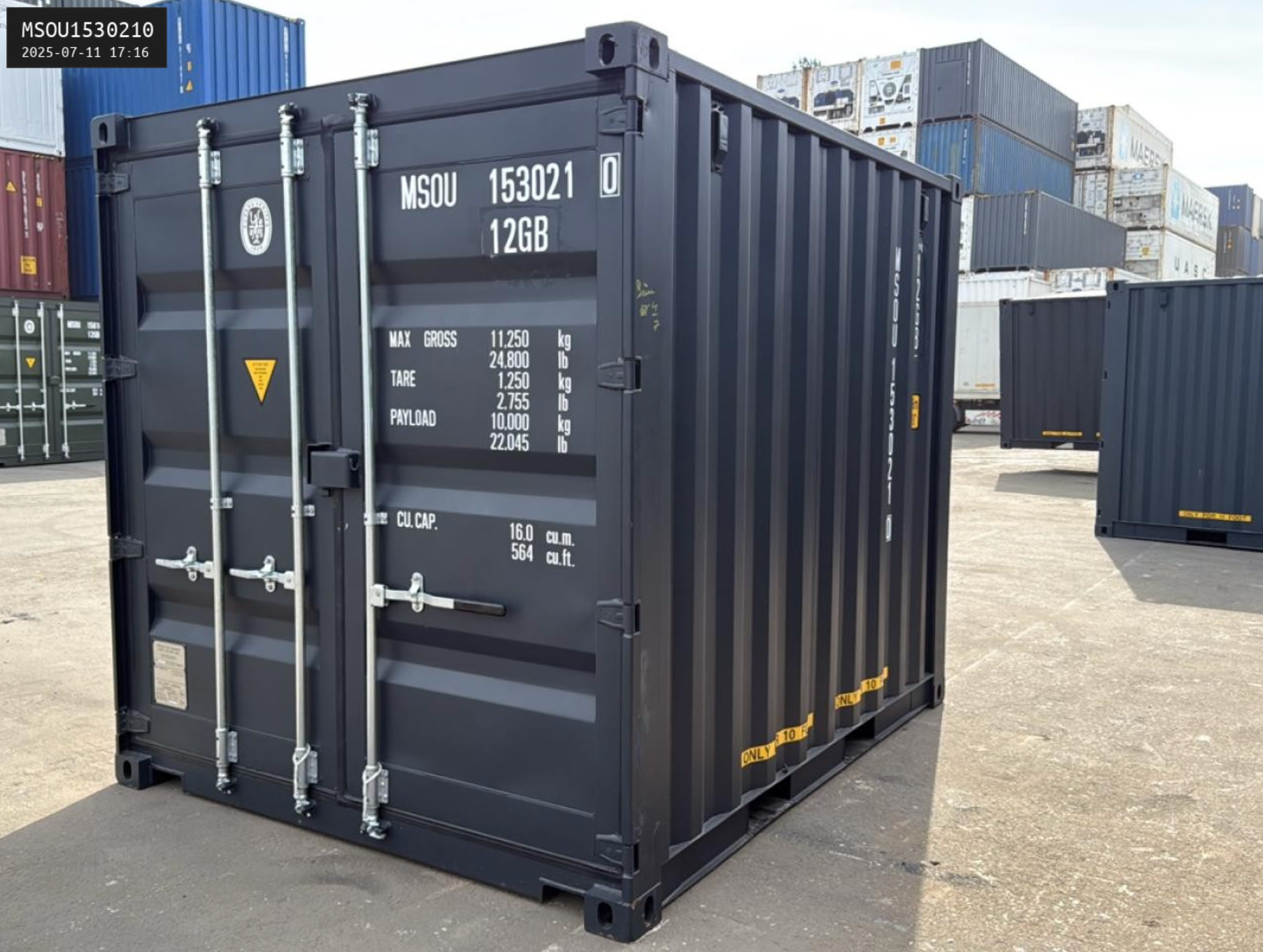 10ft Shipping Container - New Storage Unit (RAL 7021 Black Gray) | SA