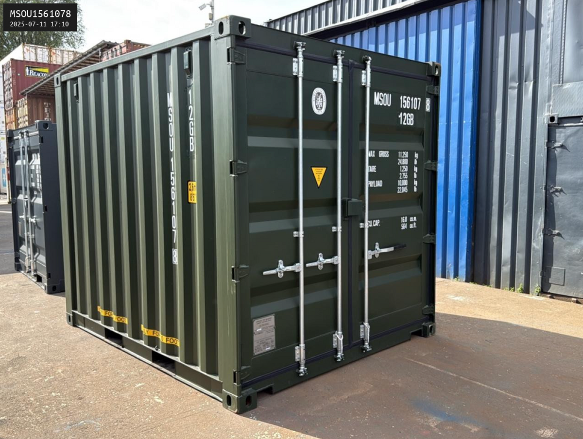10ft Shipping Container - New Storage container Unit (RAL 6007 Green)