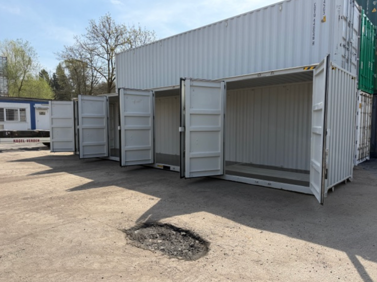 12m (40ft) High Cube Shipping Container - 2025 One-Trip 4-Door Multi-Access Unit (RAL 7035 Light Gray) | SA Depot 1