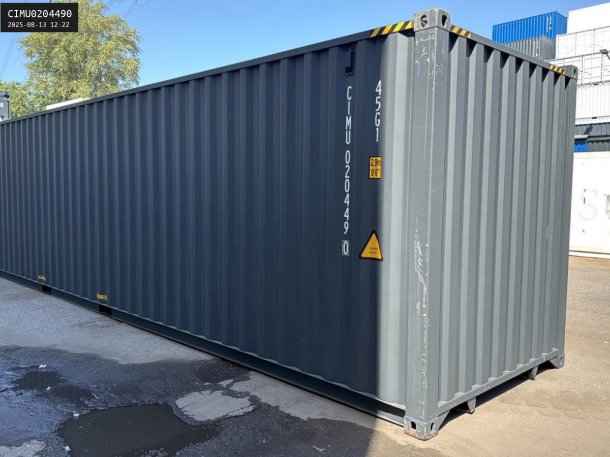 12m (40ft) High Cube Shipping Container - 2025 One-Trip Unit (RAL 7012 Basalt Gray) | SA Depot 3