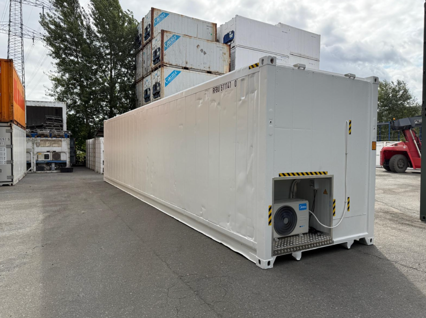 12m (40ft) High Cube Shipping Container - Climate-Controlled Insulated Unit with 3.5kW AC for sale
