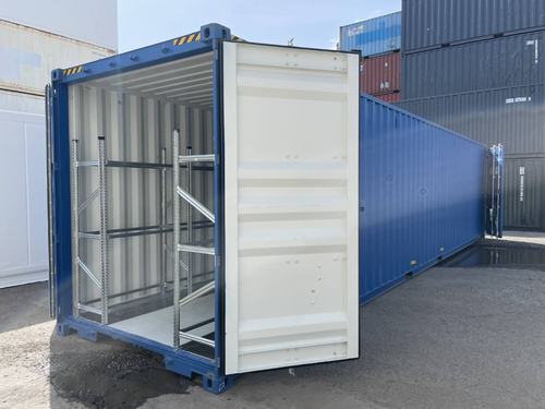 12m (40ft) High Cube Shipping Container - Double Door Unit with Tire Racking & Lighting | SA Depot