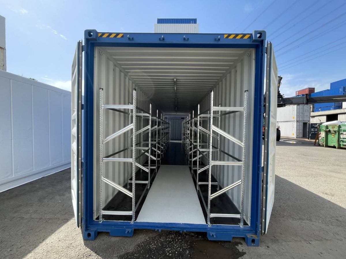12m (40ft) High Cube Shipping Container - Double Door Unit with Tire Racking & Lighting | SA Depot 2