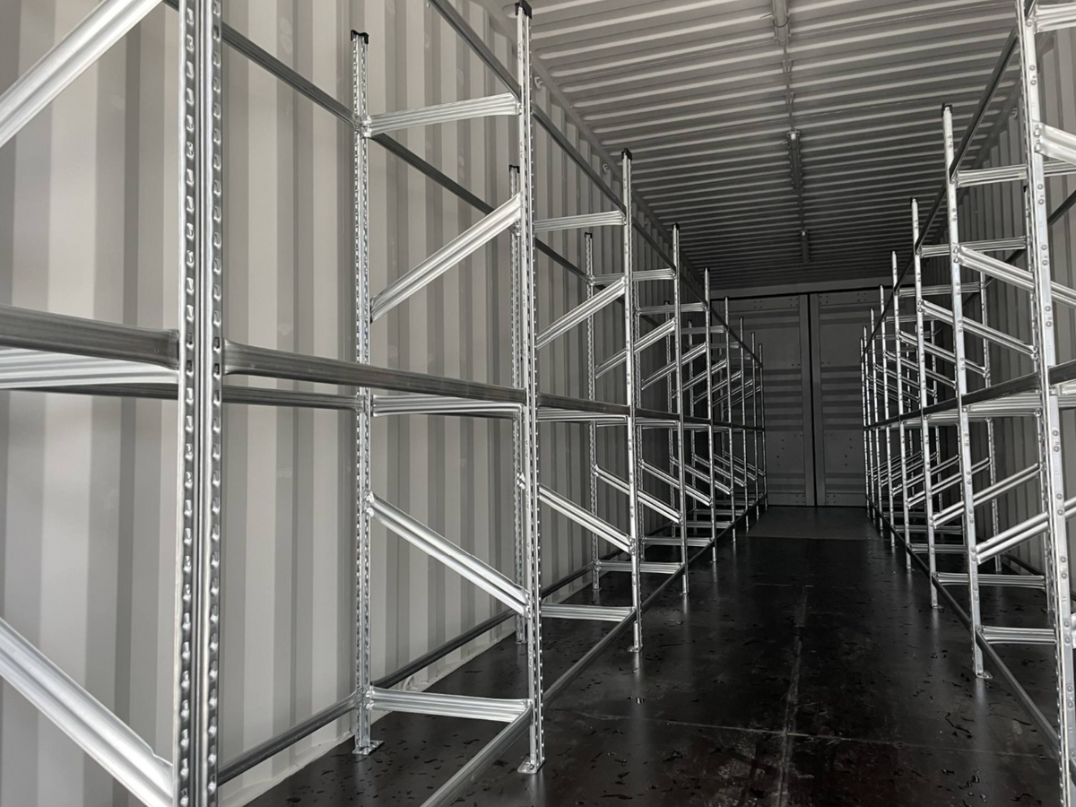 12m (40ft) High Cube Shipping Container - Double Door Unit with Tire Racking & Lighting | SA Depot 5