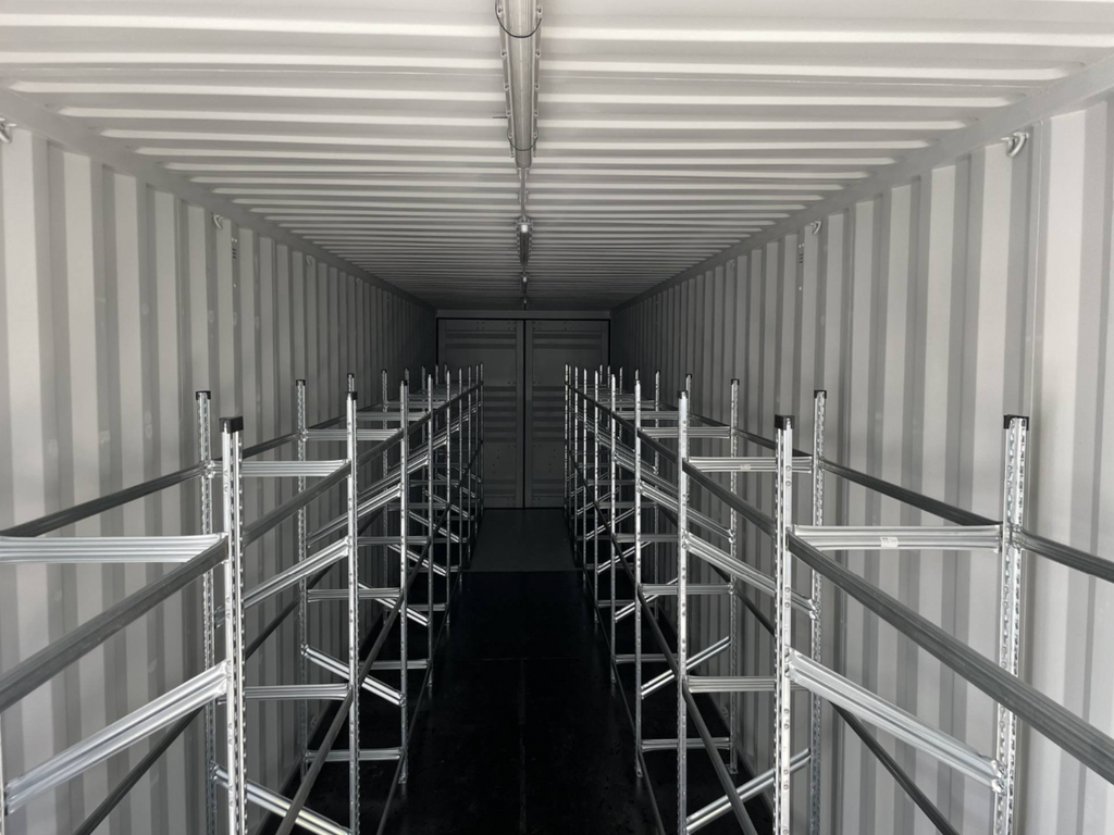 12m (40ft) High Cube Shipping Container - Double Door Unit with Tire Racking & Lighting | SA Depot 7