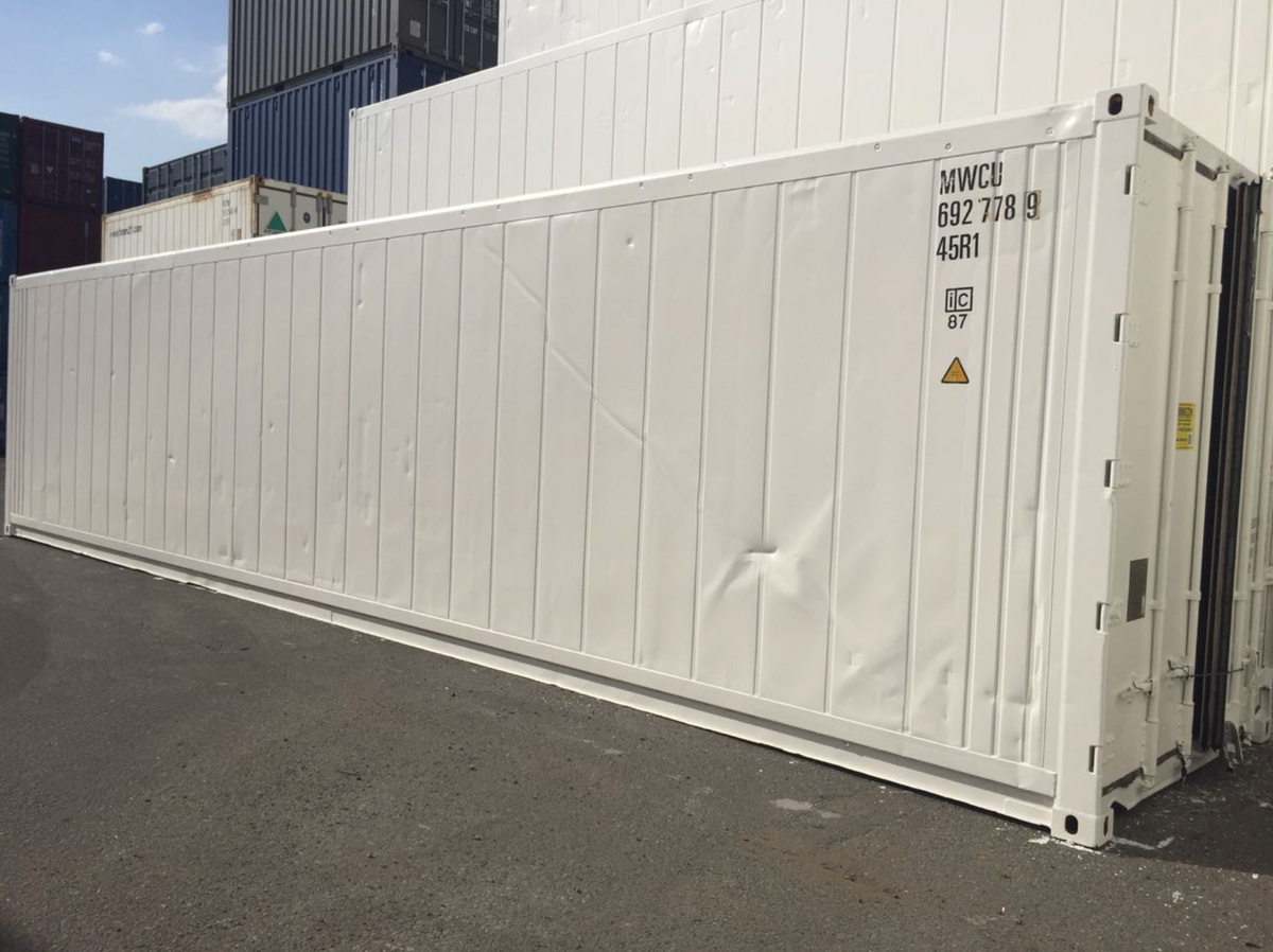 12m (40ft) High Cube Shipping Container - Insulated Thermal Storage Unit (RAL 9010 Pure White) | SA Depot
