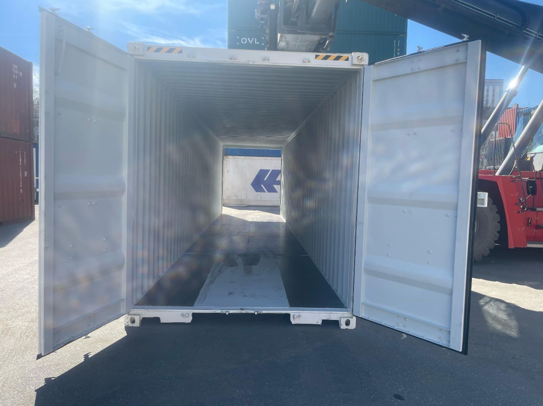 12m (40ft) High Cube Shipping Container - New One-Trip Double Door Unit (RAL 9010 Pure White) | SA Depot