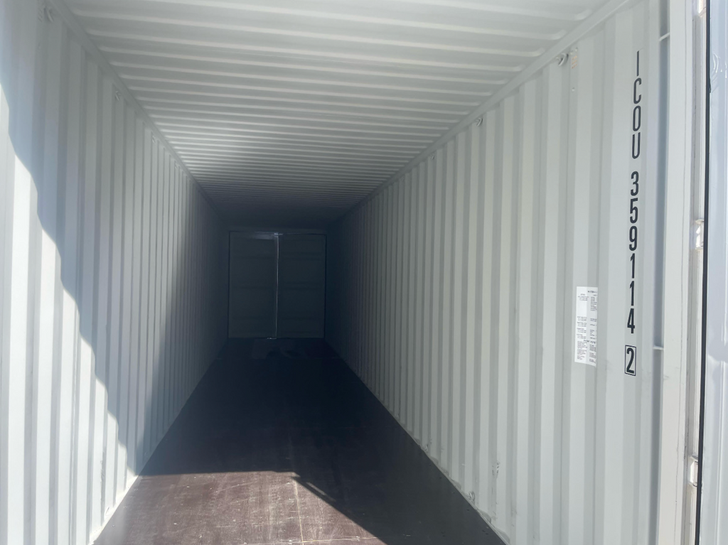 12m (40ft) High Cube Shipping Container - New One-Trip Double Door Unit (RAL 9010 Pure White) | SA Depot 1