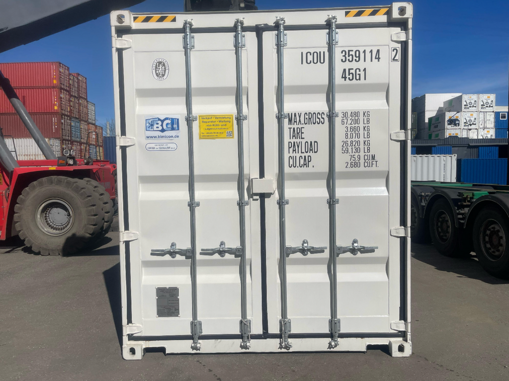 12m (40ft) High Cube Shipping Container - New One-Trip Double Door Unit (RAL 9010 Pure White) | SA Depot 2
