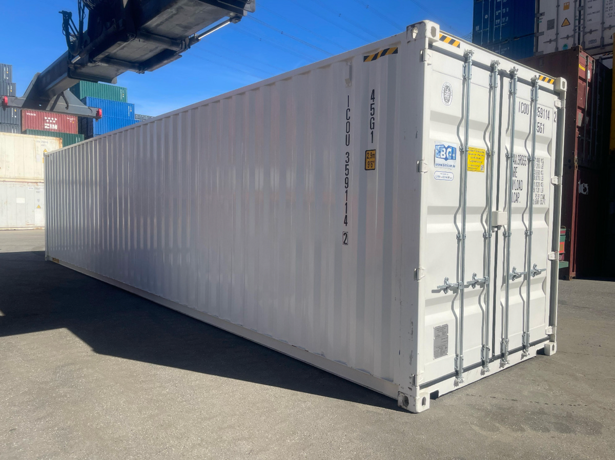 12m (40ft) High Cube Shipping Container - New One-Trip Double Door Unit (RAL 9010 Pure White) | SA Depot 3
