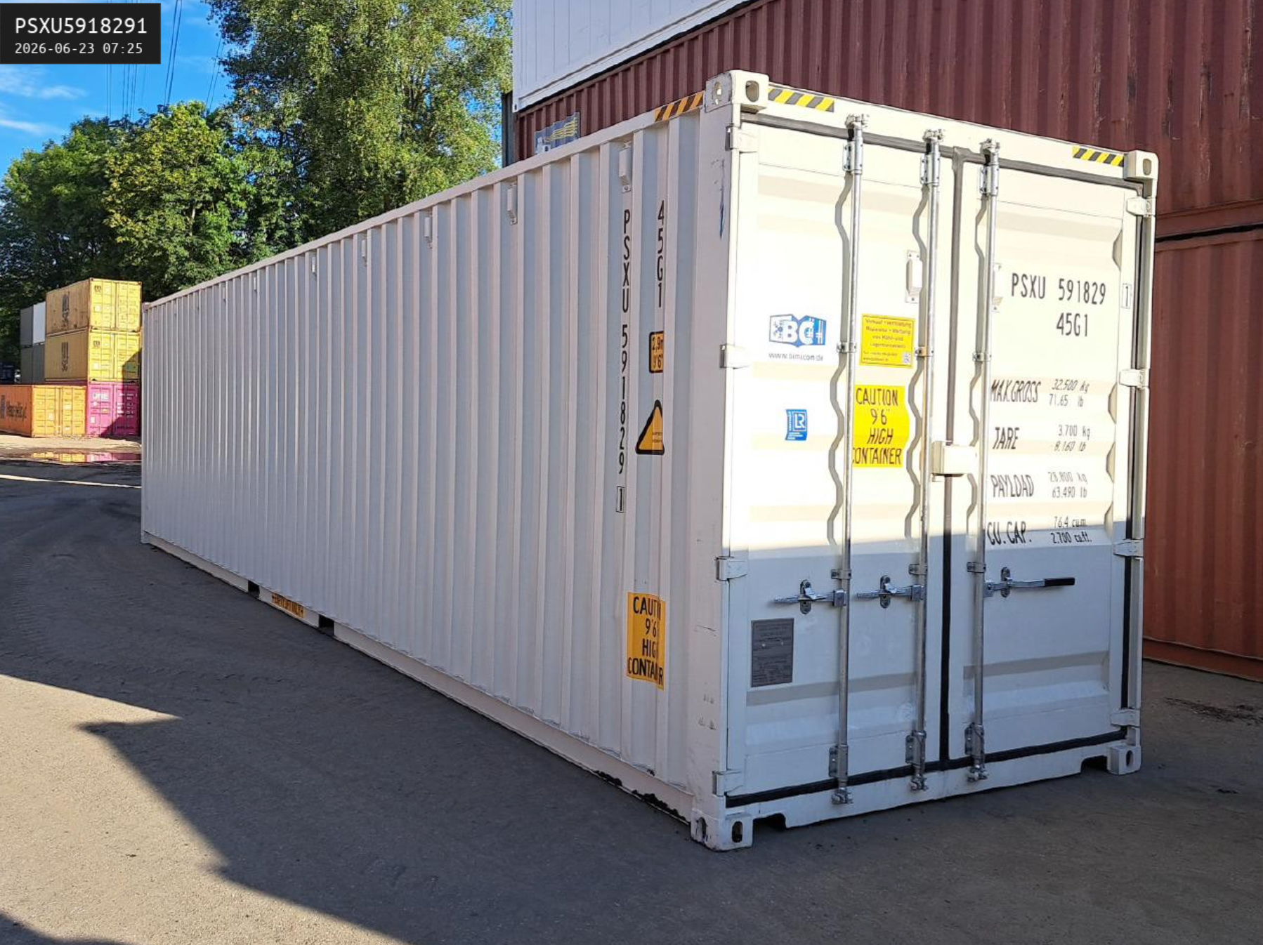 12m (40ft) High Cube Shipping Container - New One-Trip Storage Unit (RAL 9010 Pure White) | SA Depot