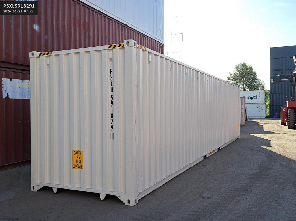 12m (40ft) High Cube Shipping Container - New One-Trip Storage Unit (RAL 9010 Pure White) | SA Depot 2