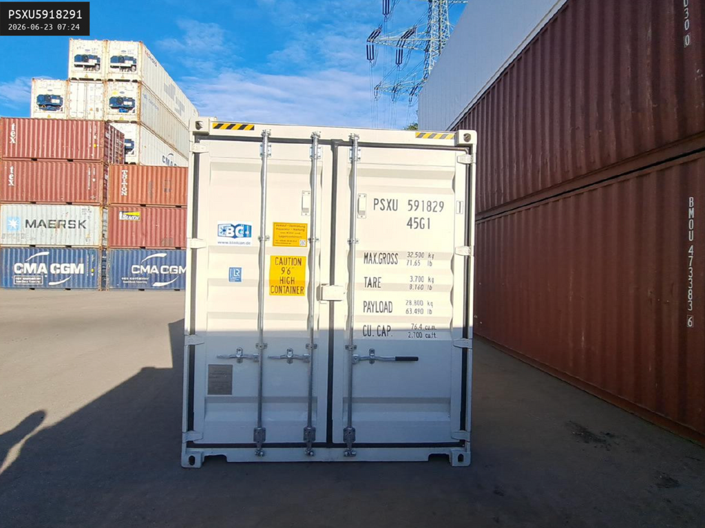 12m (40ft) High Cube Shipping Container - New One-Trip Storage Unit (RAL 9010 Pure White) | SA Depot 6