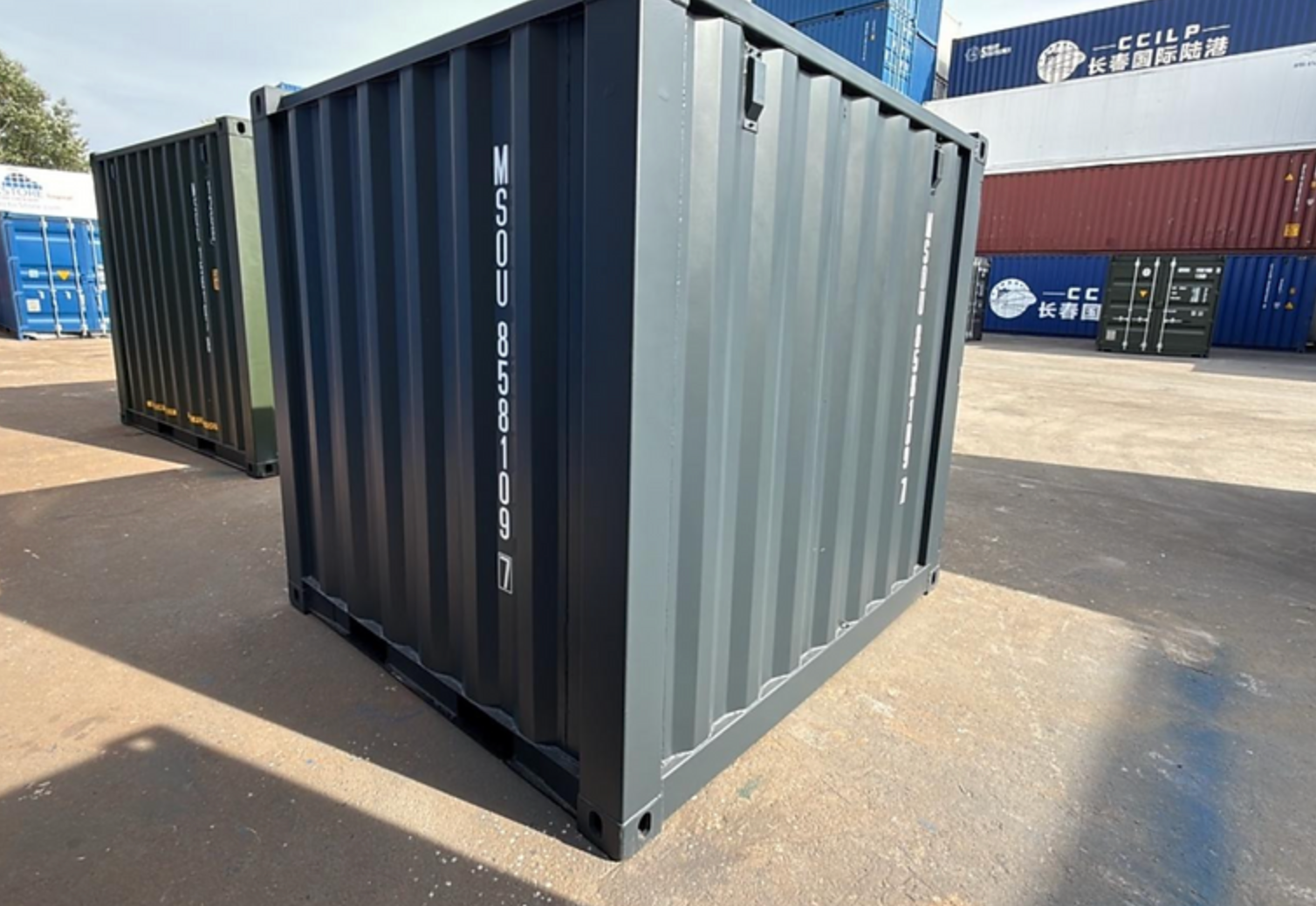 2.4m (8ft) Storage Container - New Anthracite Gray Steel Construction Utility Box for sale