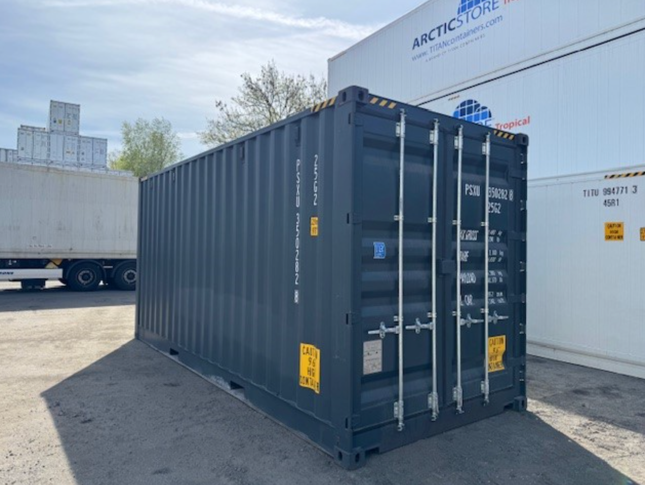 6m (20ft) High Cube Open-Side Shipping Container - One-Trip Used Storage Unit (RAL 7016 Anthracite Gray) | SA