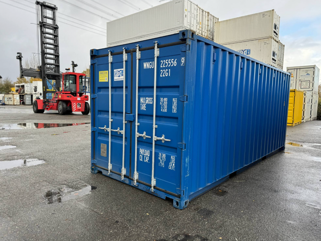 6m (20ft) Shipping Container - New One-Trip Storage Unit with Side Door & Electrical Kit (RAL 5010) 