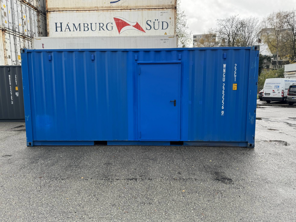 6m (20ft) Shipping Container - New One-Trip Storage Unit with Side Door & Electrical Kit (RAL 5010) | SA Depot