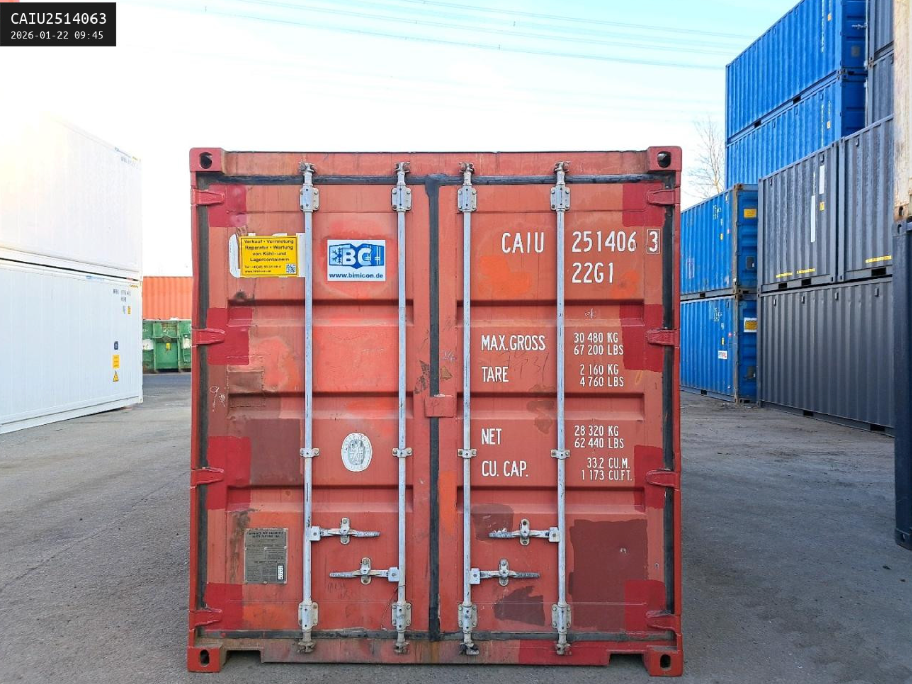 6m (20ft) Shipping Container - Storage Unit with Pre-Installed Side Personnel Door s