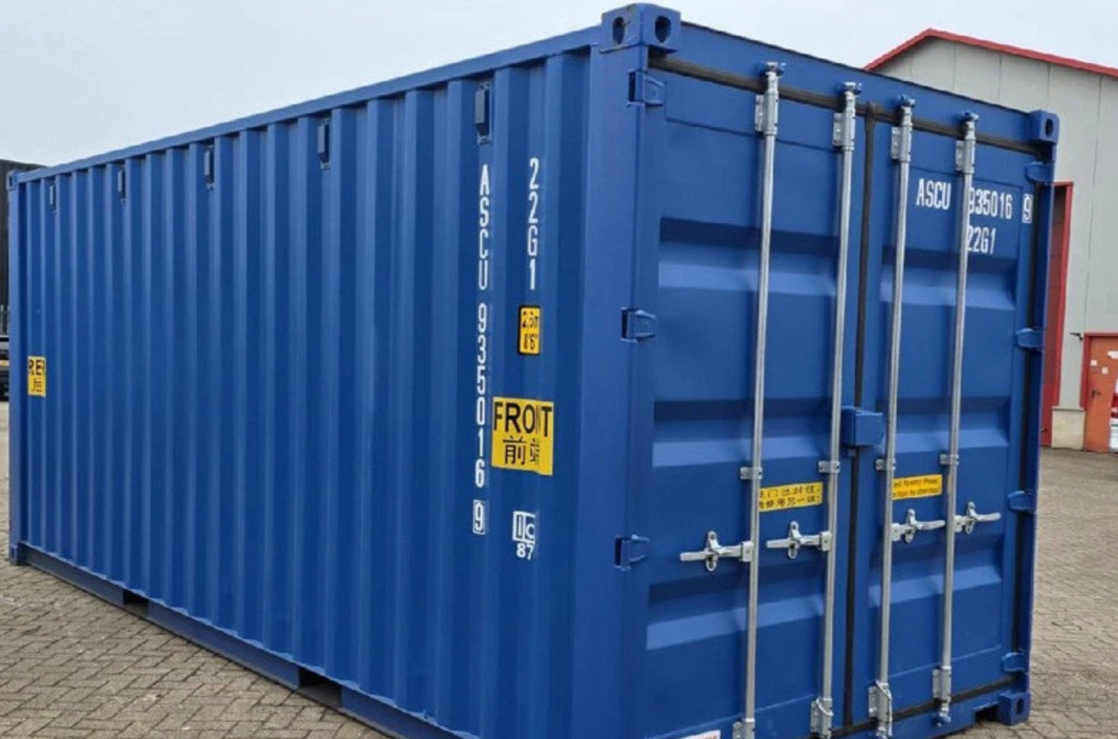 6m (20ft) Shipping Container – Used Double Door Dual-Access Unit (RAL 5010 Gentian Blue) 