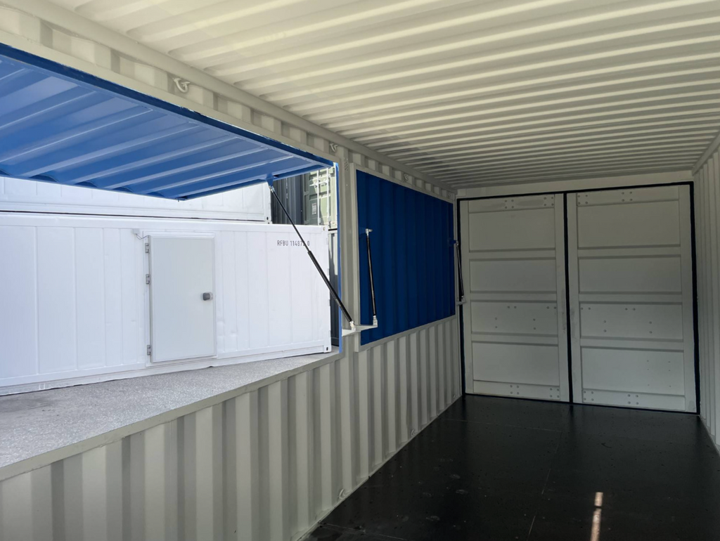 6m (20ft) Bar Shipping Container - New Event &amp; Catering Trade Fair Unit (RAL 5010 Gentian Blue)