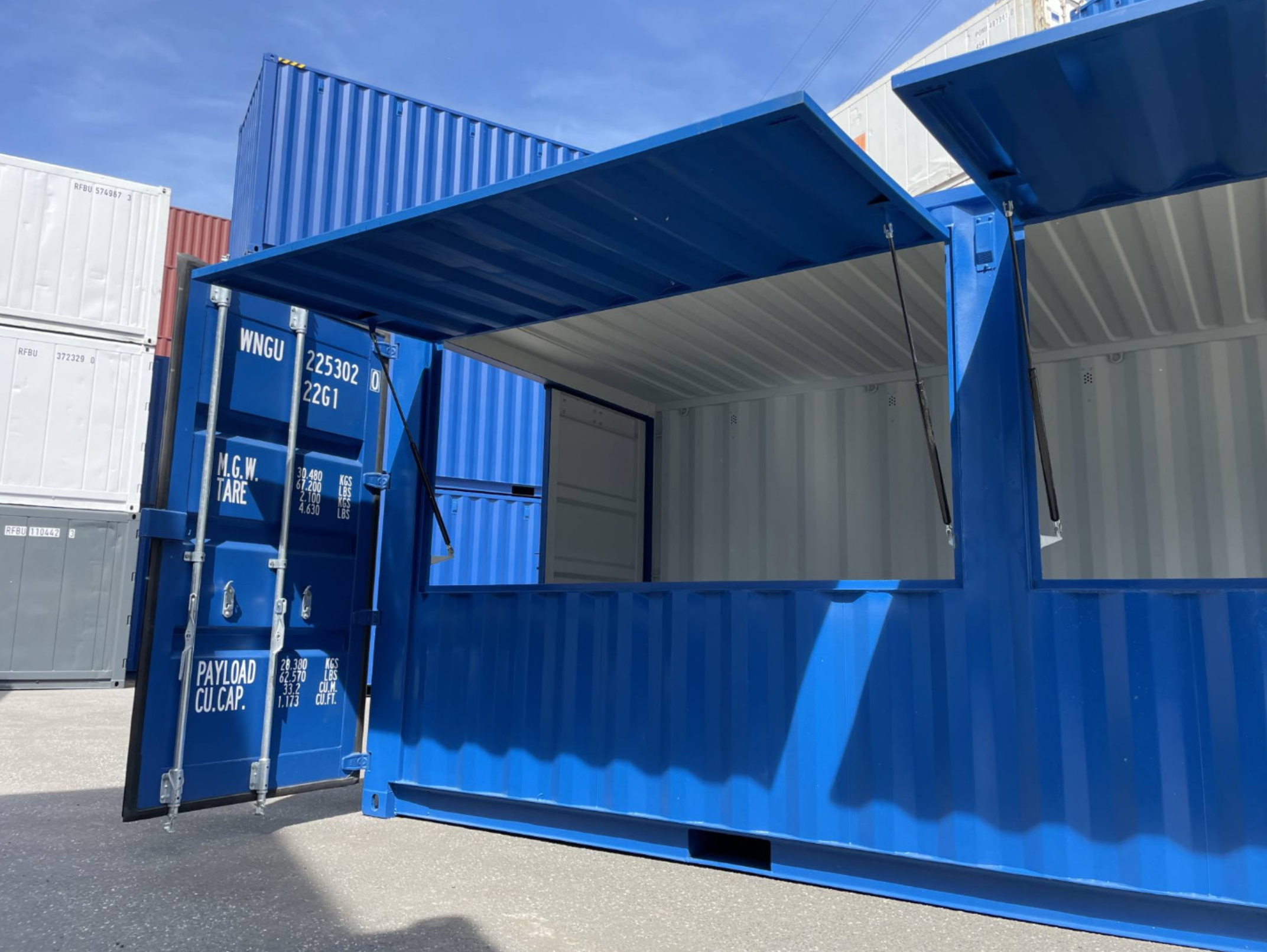 6m (20ft) Bar Shipping Container - New Event &amp; Catering Trade Fair Unit (RAL 5010 Gentian Blue)