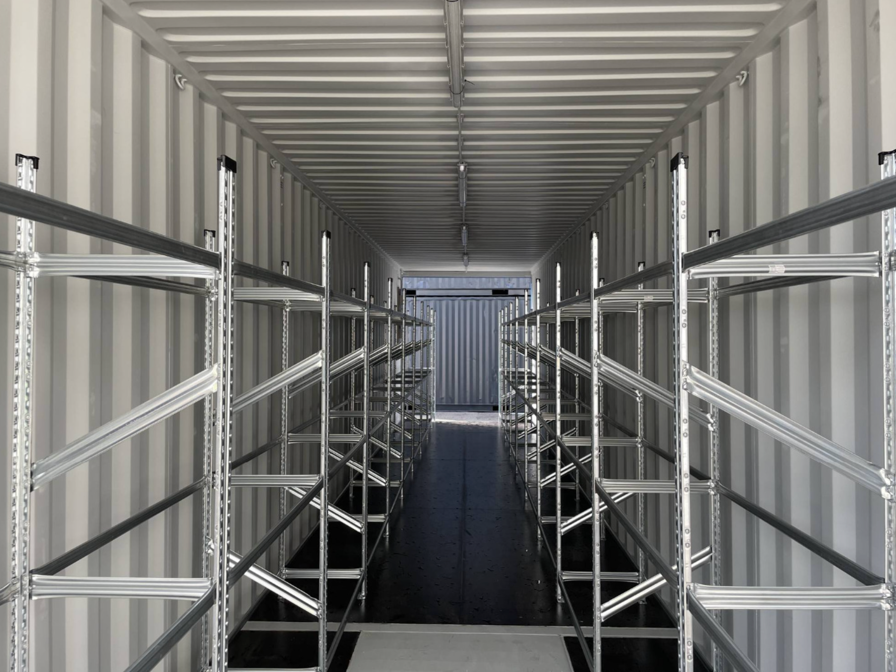12m (40ft) High Cube Shipping Container - Double Door Unit with Tire Racking & Lighting | SA Depot