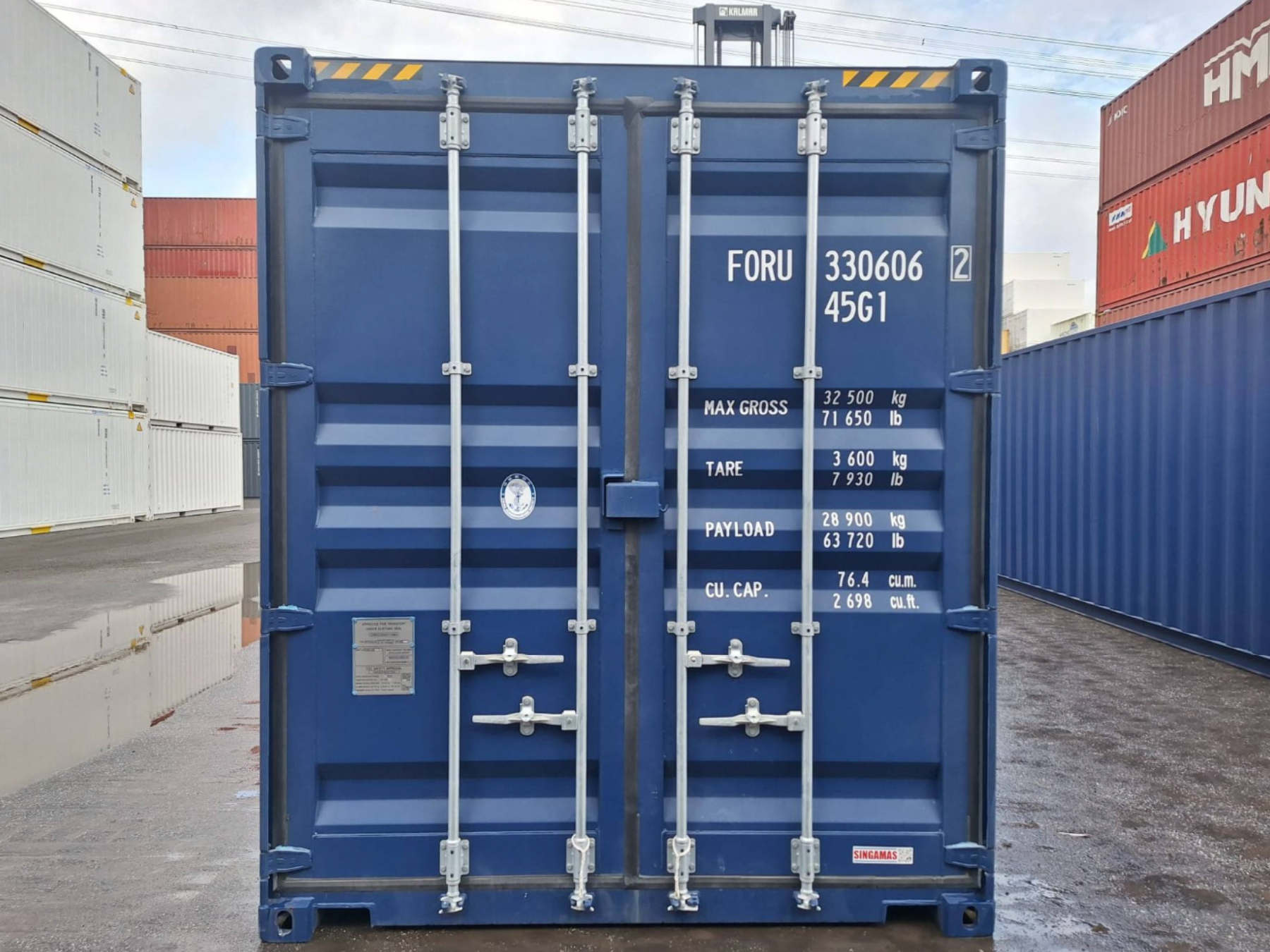12m (40ft) High Cube Shipping Container - New One-Trip Storage Unit (RAL 5013 Cobalt Blue) | SA Depot