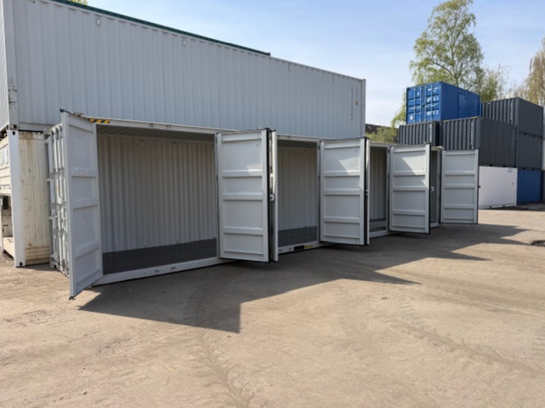 12m (40ft) High Cube Shipping Container - 2025 One-Trip 4-Door Multi-Access Unit (RAL 7035 Light Gray) | SA Depot