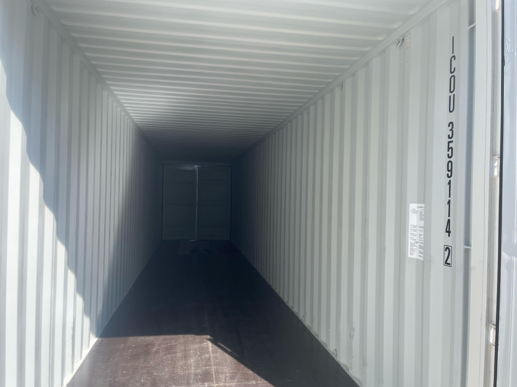 12m (40ft) High Cube Shipping Container - New One-Trip Double Door Unit (RAL 9010 Pure White) | SA Depot