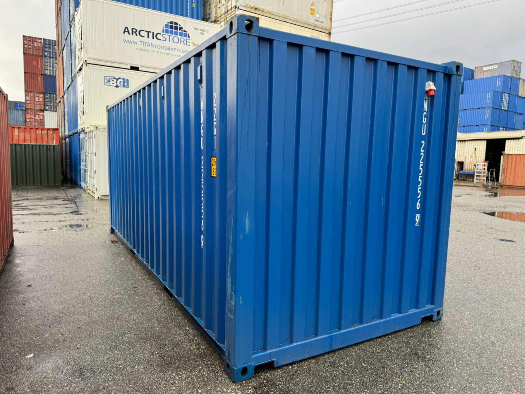 6m (20ft) Shipping Container - New One-Trip Storage Unit with Side Door & Electrical Kit (RAL 5010) | SA Depot