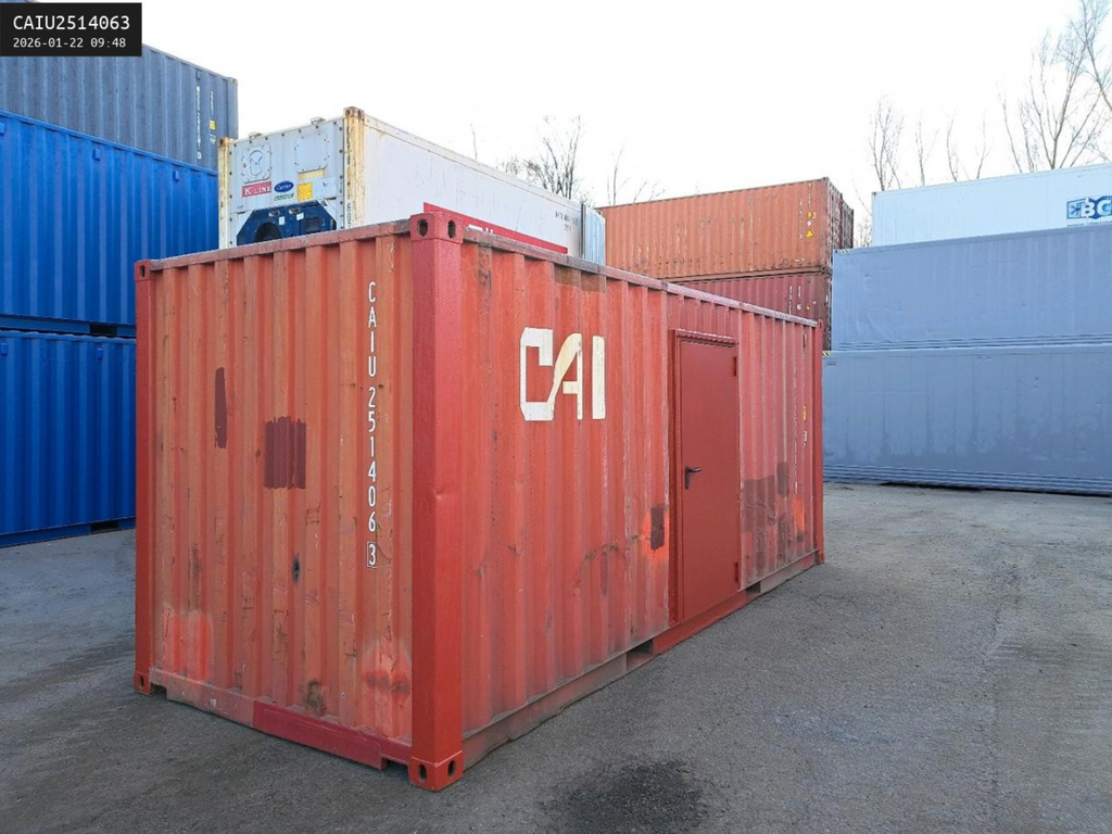 6m (20ft) Shipping Container - Storage Unit with Pre-Installed Side Personnel Door | SA Depot